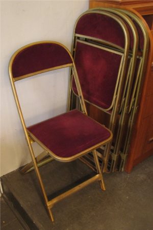 Set of Four Folding Metal Chairs