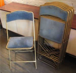 Set of Six Folding Metal Chairs