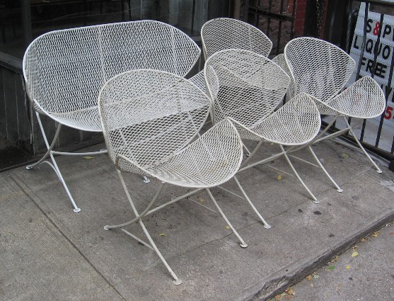 Salterini Orange Slice Chairs and Bench