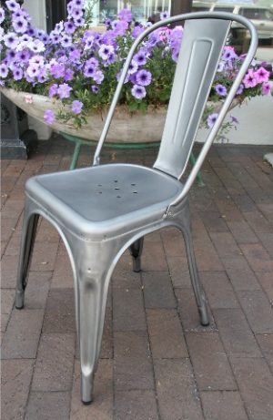 Set of Four Tolix Galvanized Steel Stacking Chairs