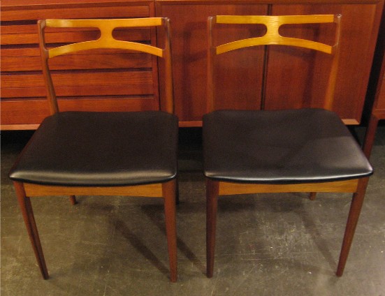 Pair of Walnut and Beech Side Chairs from Denmark