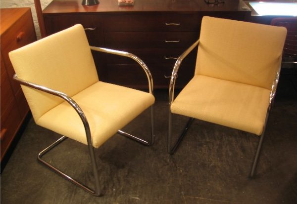 Pair of Chrome Bruno Style Chairs