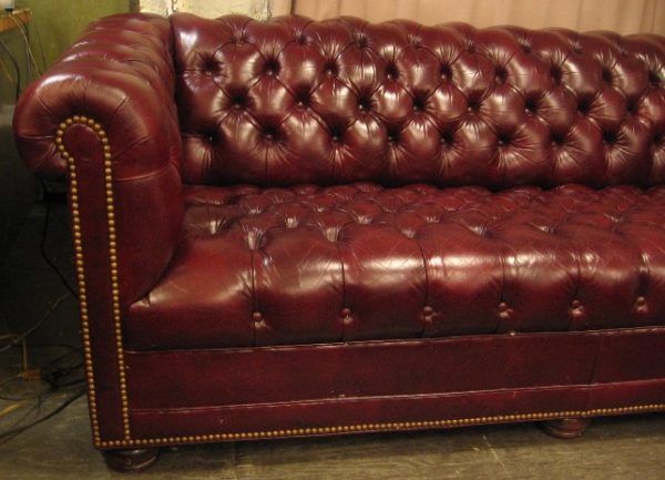 Oxblood Leather Chesterfield Sofa by Leathercraft