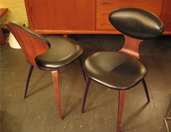 Norman Cherner Plycraft Upholstered Side Chairs