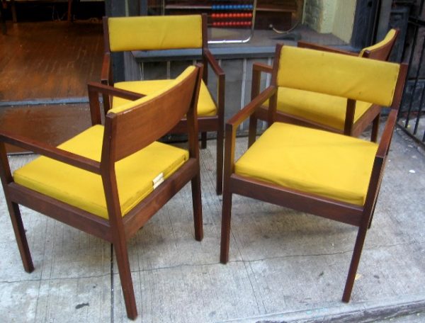 Set of Four George Nelson Arm Chairs
