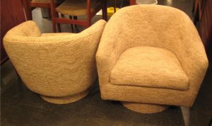 Pair of Swiveling Barrel Chairs