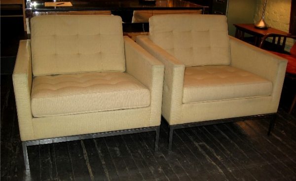 Pair of Florence Knoll Club Chairs