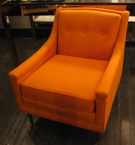 Orange Upholstered Club Chair
