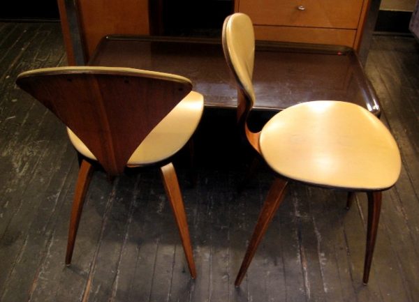 Pair of Cherner Upholstered Side Chairs by Plycraft