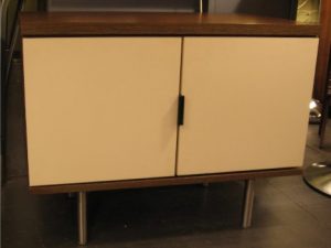 Oak and Lacquered Wood Small T.V. Cabinet