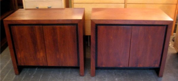 Pair of Two Door Walnut Night Stands/Side Tables
