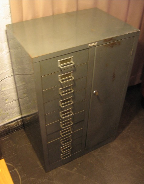 Gun Metal Gray 10 Drawer 1 Door Industrial Cabinet