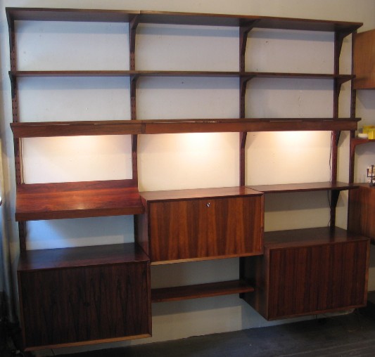 Poul Cadovius 3 Bay Cado System Rosewood Wall Unit
