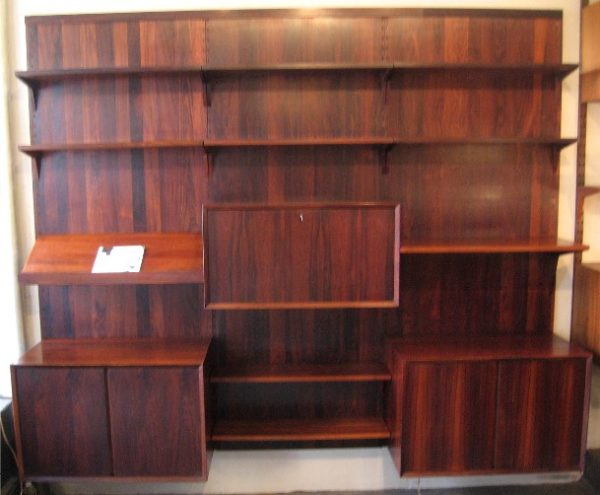 Poul Cadovius 3 Bay Cado System Rosewood Panel Wall Unit