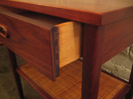 Pair of Walnut Bedside Tables in the style of Jens Risom