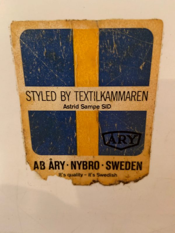 Ab Ary-Nybro Modern Check Laminated Fabric Wood Tray from Sweden