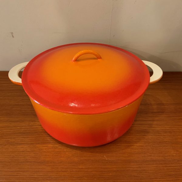 Descoware Flame Red Cast Iron Dutch Oven from Belgium