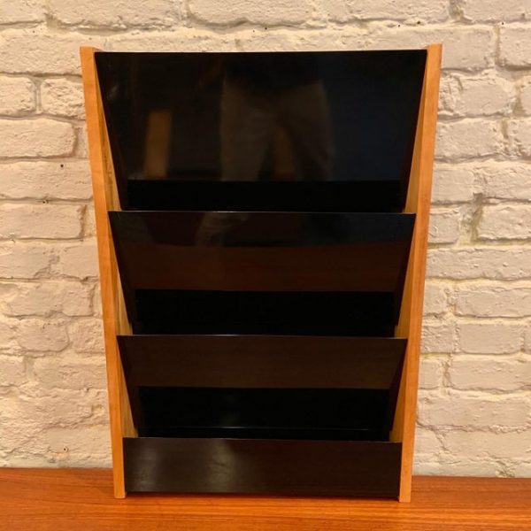 Rare Wall Mount Magazine Rack by Bill Curry for Design Line