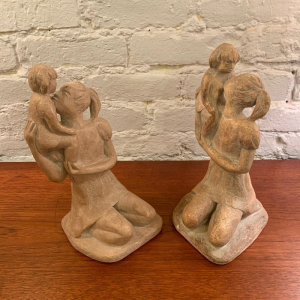 Austin Productions Mother Holding Daughter Sculptures a Pair