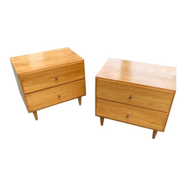 Two Drawer Maple Night Stands After Paul McCobb a Pair