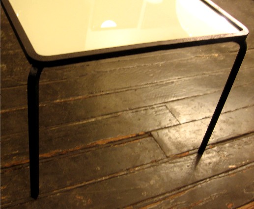 1950s Iron and Glass Coffee Table