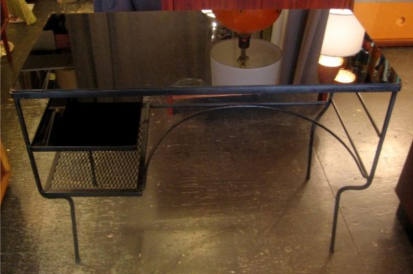1950s Iron and Glass Desk