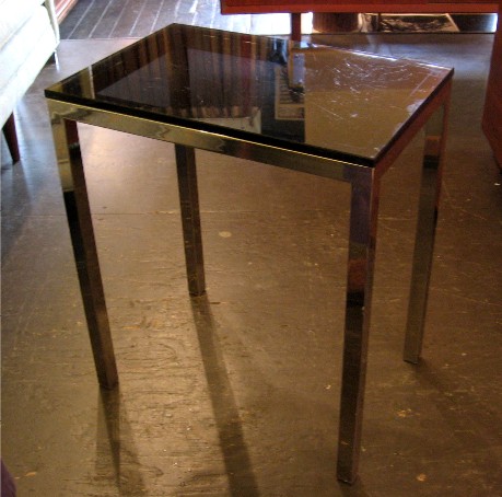 1970s Smoked Glass and Chrome Small Side Table