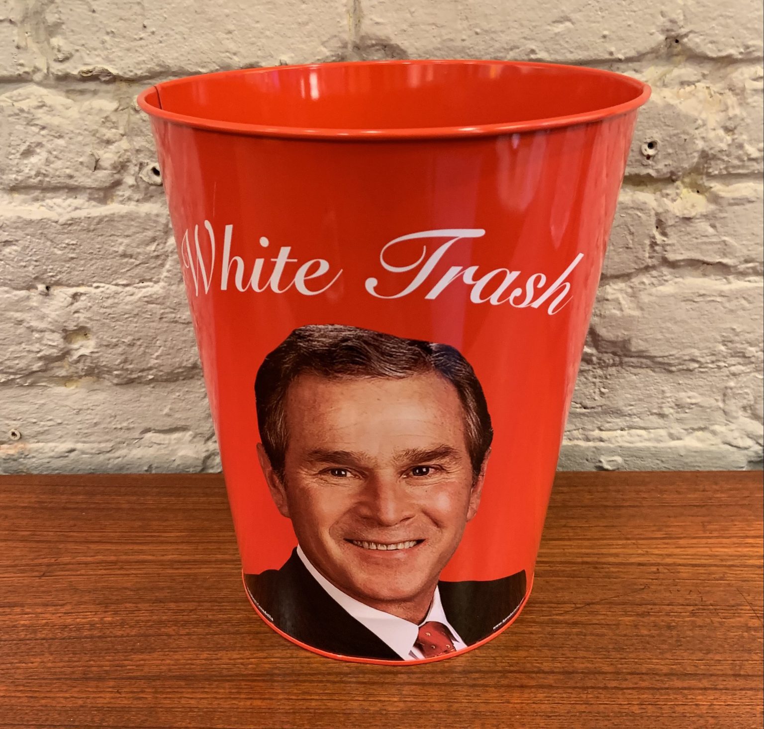 W. Bush White Trash Wastebasket MidCentury Modern Furnishings