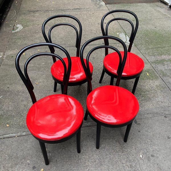 Set of Four Bentwood Thonet Style Cafe Chairs
