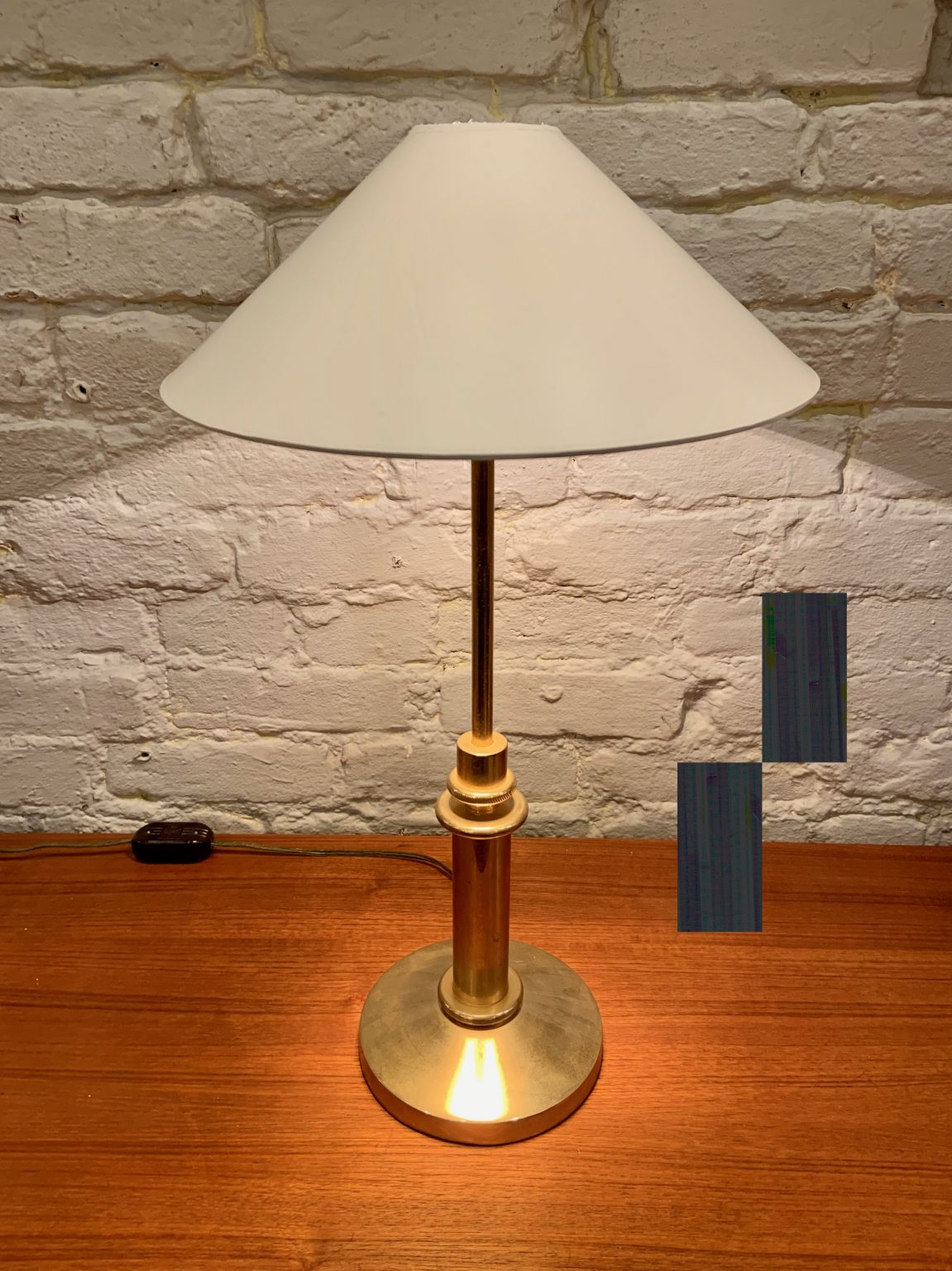 Small Brass Telescoping Table Lamp MidCentury Modern Furnishings