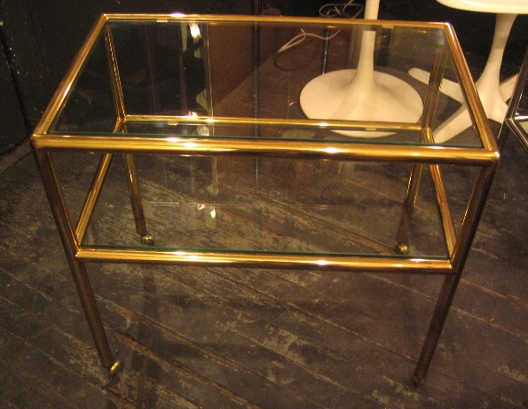 High Quality Tubular Brass/Nickel and Glass Occasional Tables
