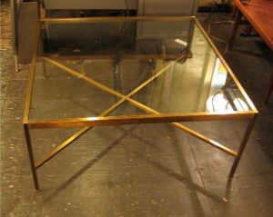 Harvey Probber Brass and Glass Coffee Table