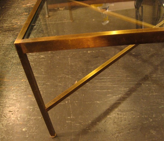 Harvey Probber Brass and Glass Coffee Table