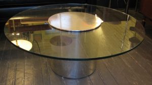 Paul Mayen Aluminum and Glass Coffee Table