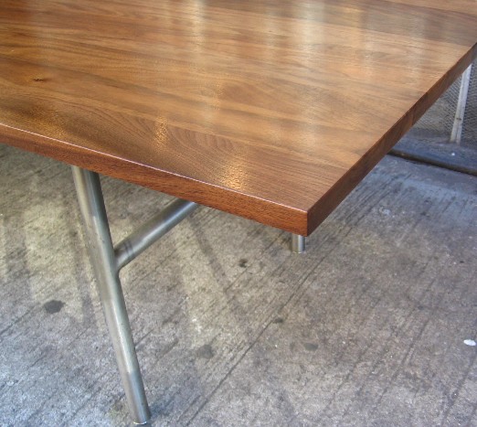 Walnut and Stainless Case Study Coffee Table