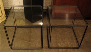 Max Sauze Isocele Wire and Glass Cube Side Tables