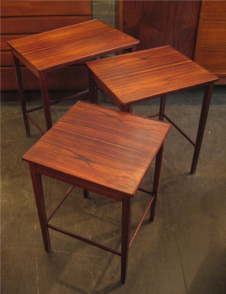 Set of Three Nesting Tables in Brazilian Rosewood