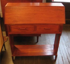 Solid Teak Wood Drop-Front Writing Console