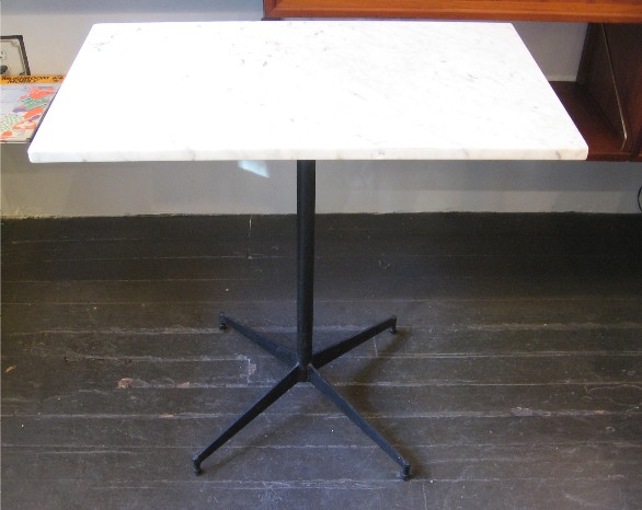 Marble and Iron Rectangle Cafe Table