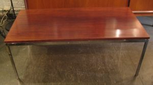 Knoll Rosewood and Chromed Steel Coffee Table