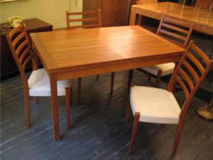 Danish Teak Extension Table with Four Chairs