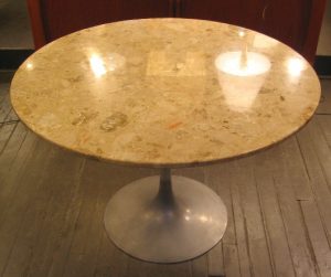 Marble Top Tulip Dining Table with Aluminum Base