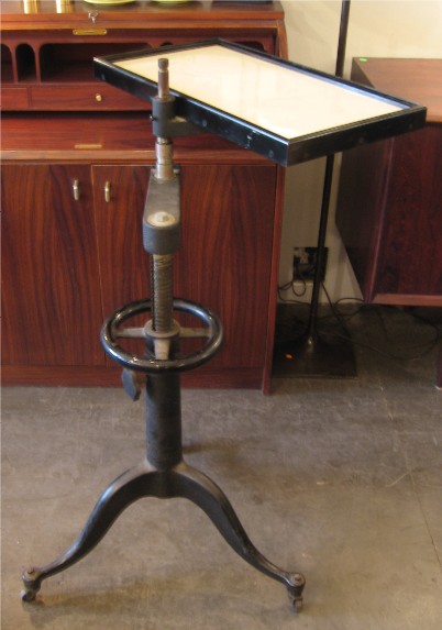 Industrial Cast Iron Adjustable Tray Table