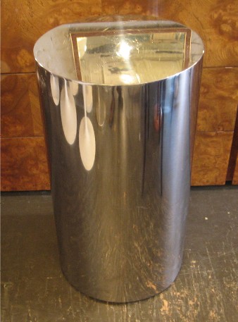 Chrome Cylindrical Pedestal from the 1970s