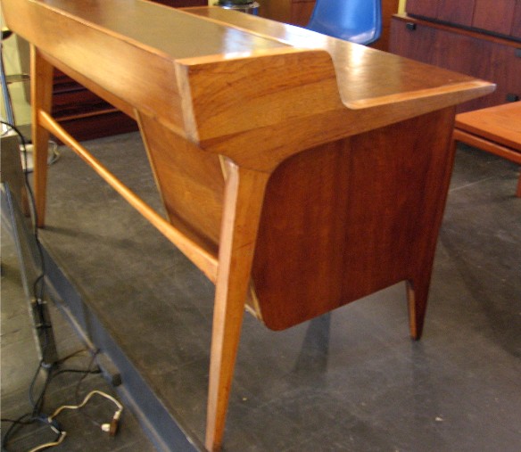 Drexel Profile Desk in Walnut & Leather