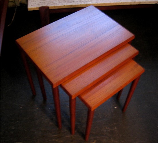 Set of Three Danish Teak Nesting Tables