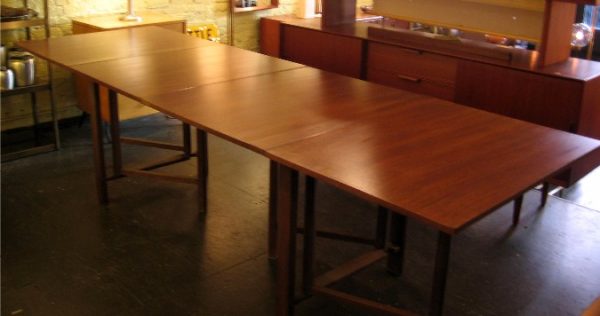Massive Drop Leaf Extension Table In the Style of Bruno Matheson
