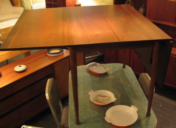 Walnut and Rosewood Drop-Leaf Table