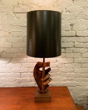 Heifetz Wood & Metal Sculptural Table Lamp