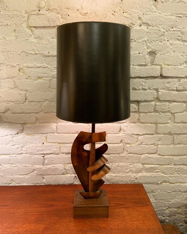Heifetz Wood & Metal Sculptural Table Lamp